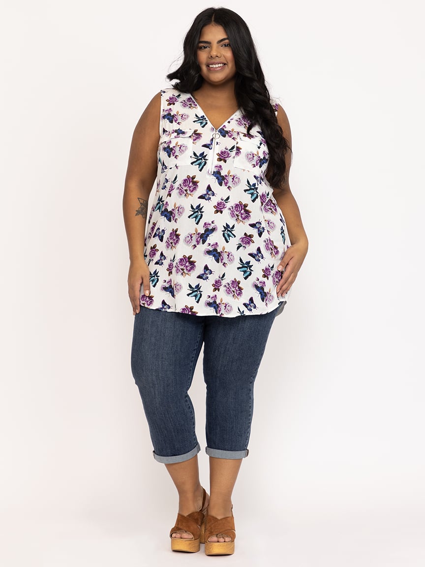 Women's Butterfly Floral Tank