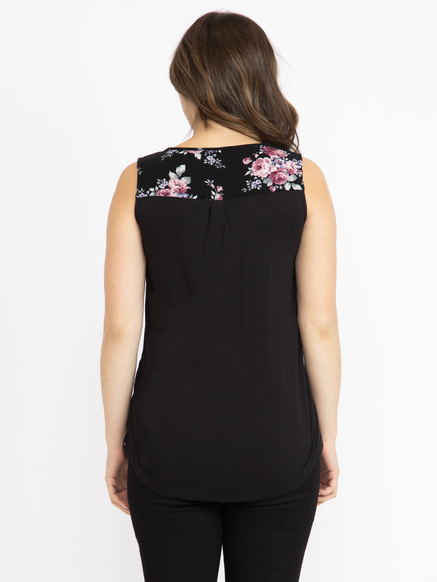 Women's Floral Half Zip Tank Warehouse One