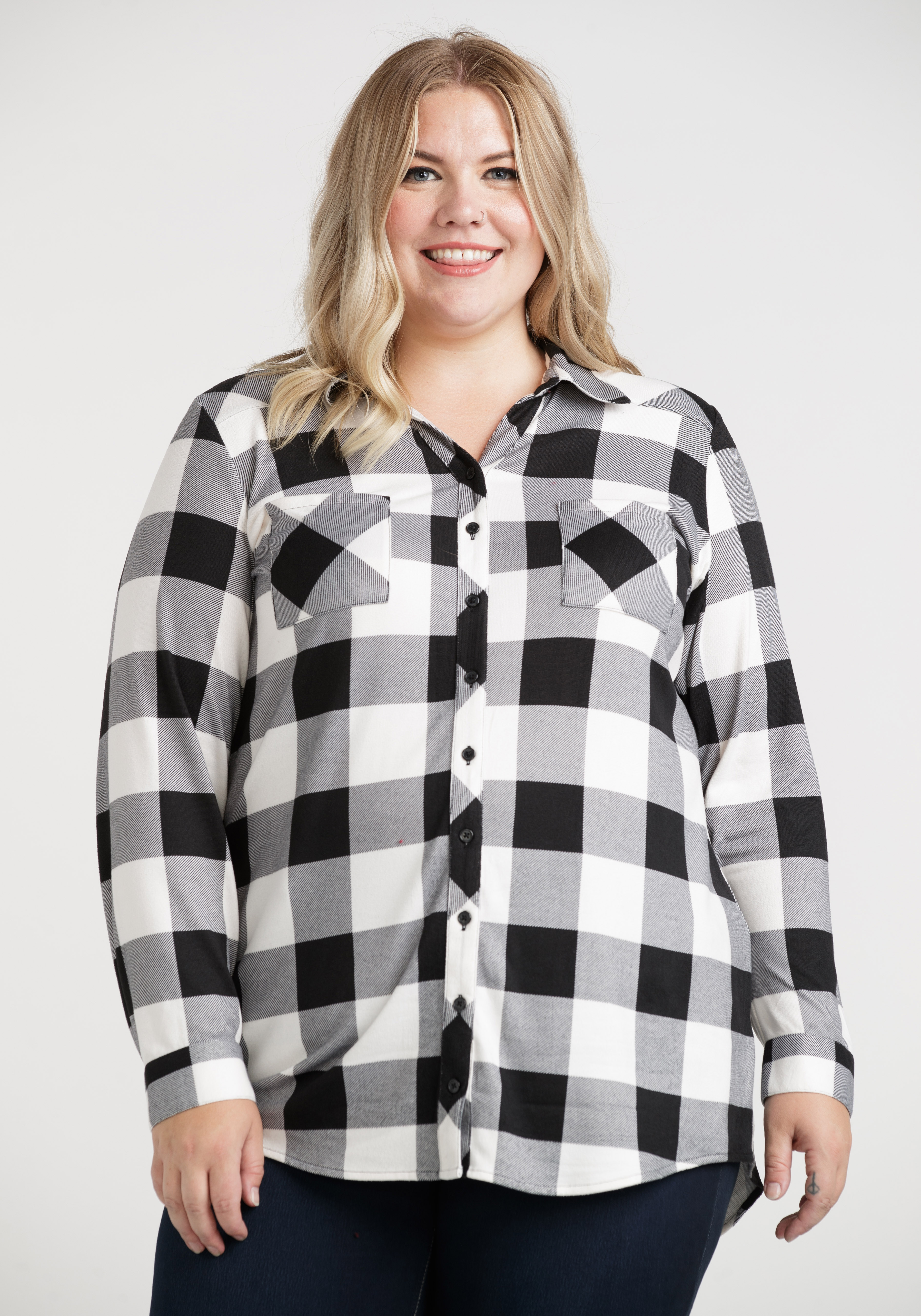 buffalo plaid plus size tunic
