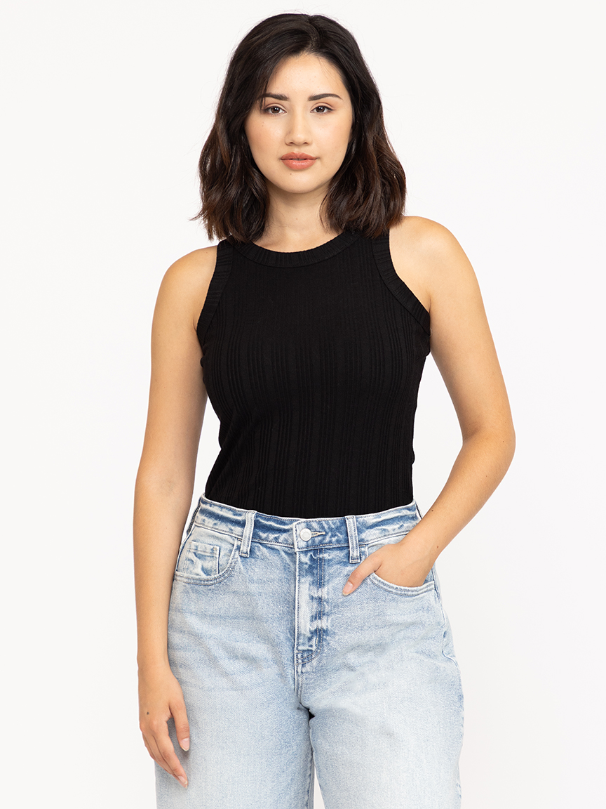 Women's Rib Variegated Crew Neck Tank