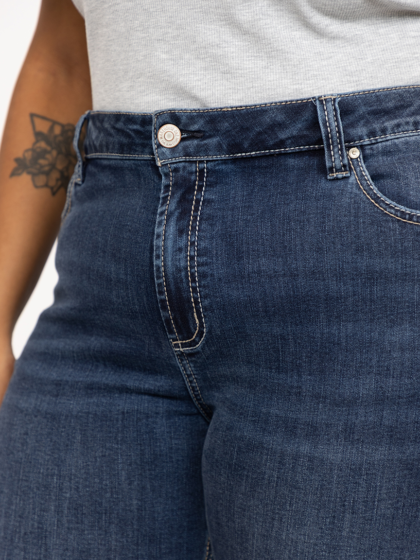 Women's Plus Medium Dark Wash Baby Boot Jeans