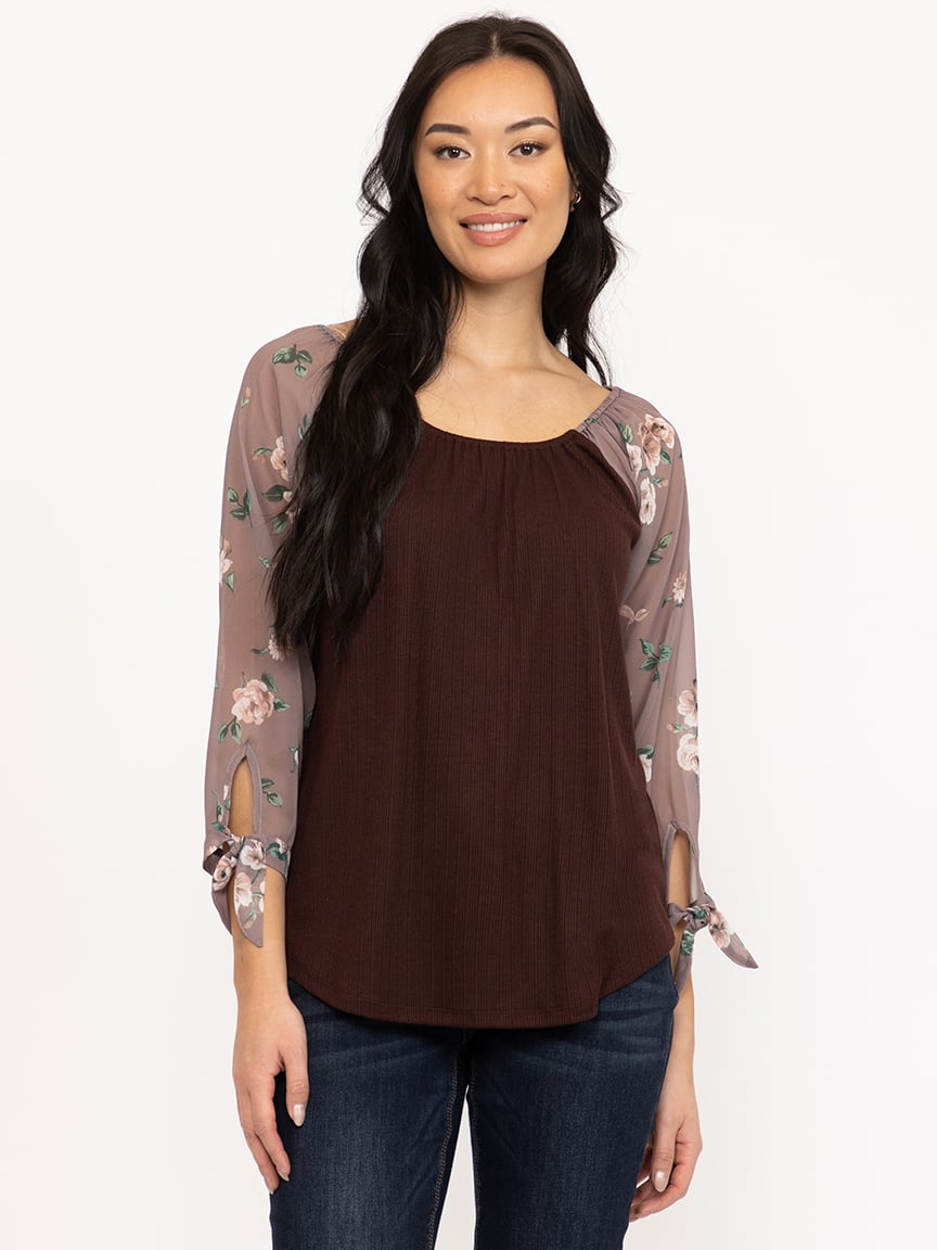 Women's Floral Sleeve Top