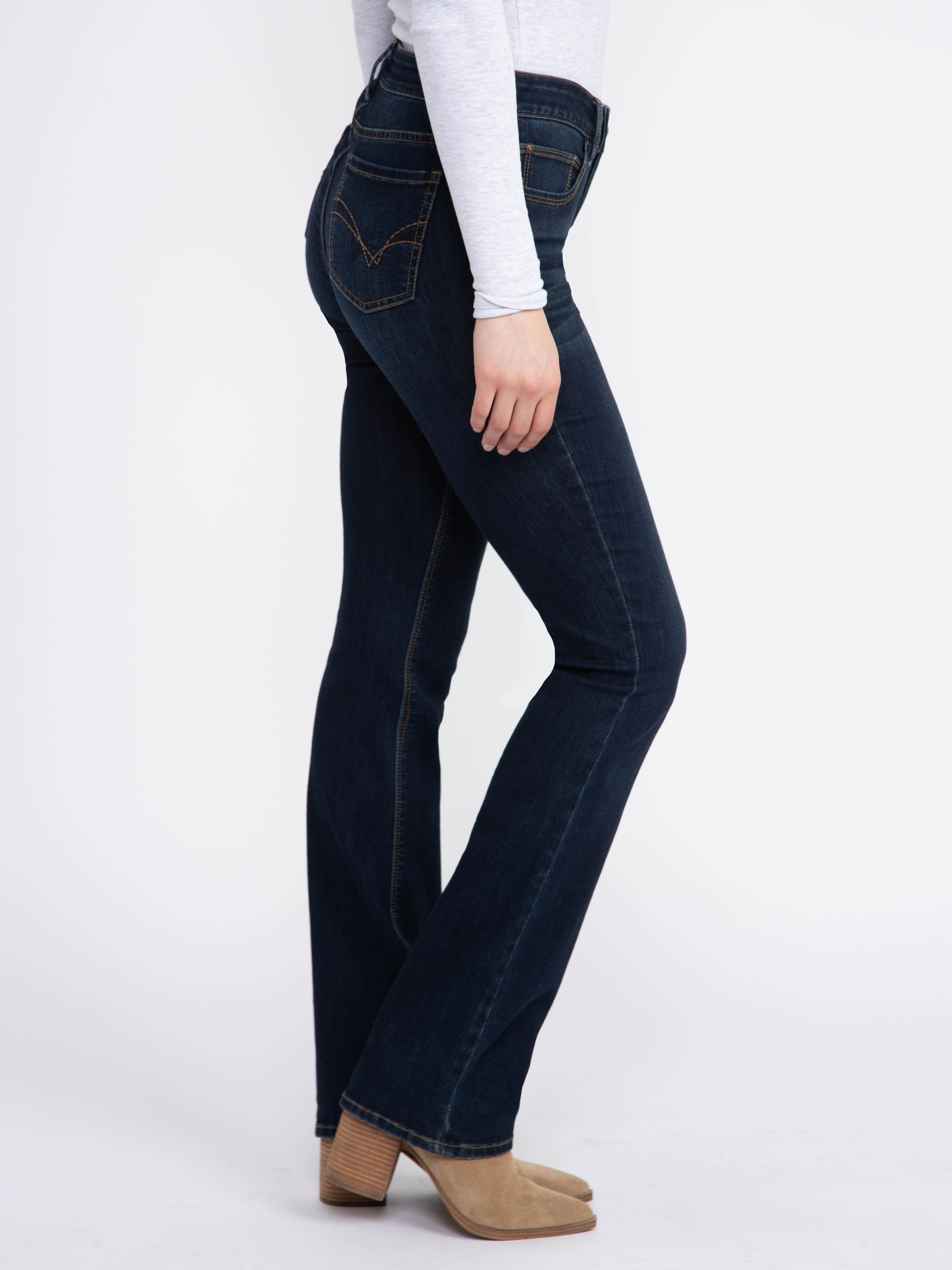 【BOK PLACE】Black blue washing span l bootcut denim pt XL PZBECCA UHW Bootcut Leg in dark blue denim colour | Pulz Jeans