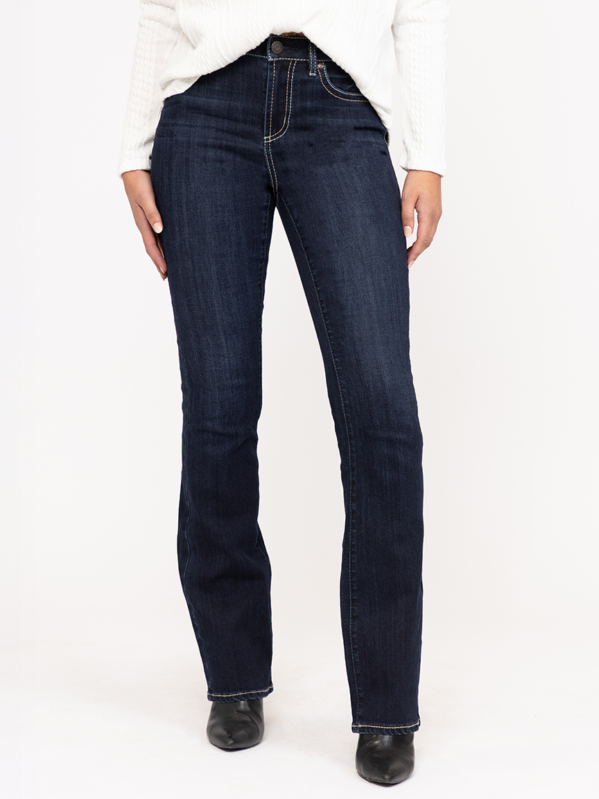 Women's Dark Wash Embellished Baby Boot Jeans