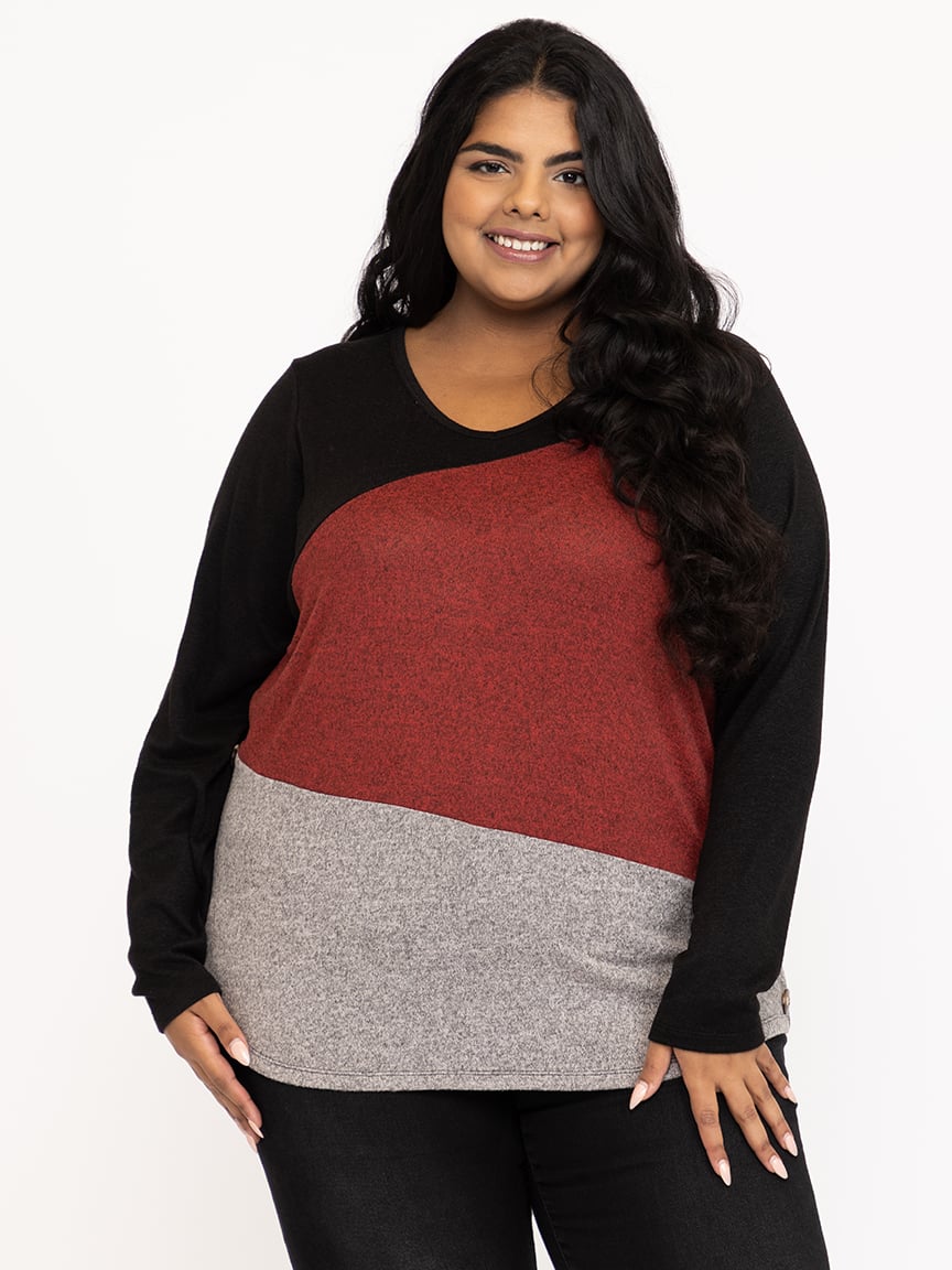 Women's Angled Colour Block Top