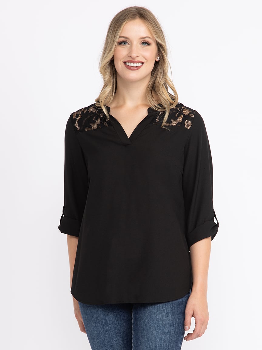 【suzen】Puruni Ribbon Lace Top PLATINUM LACE TUNIC