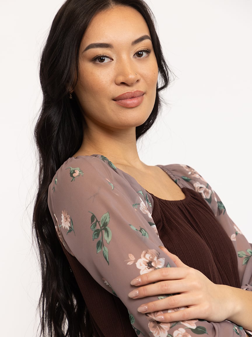 Women's Floral Sleeve Top
