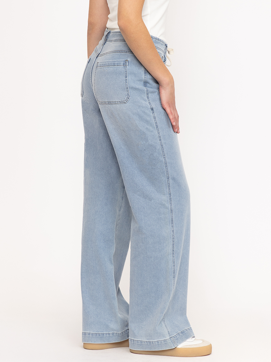 Women's High Rise Drapey Wide Leg Jean