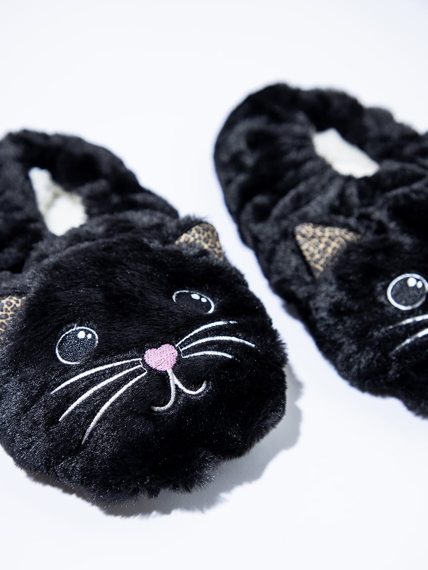 Women's Black Cat Slippers