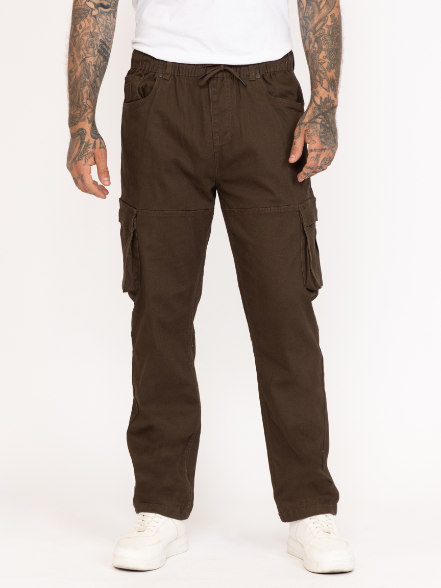 DNM WORKS Men's Brown Cargo Sneaker Pant