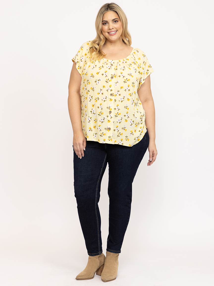 Women's Floral Peasant Top