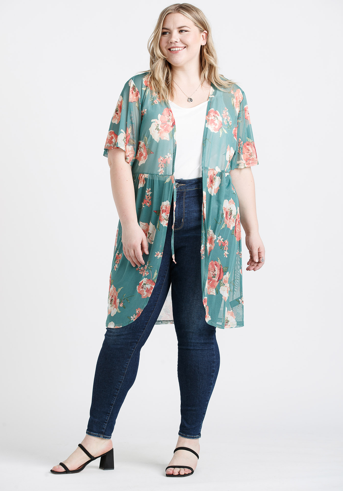 there she goes floral cardigan