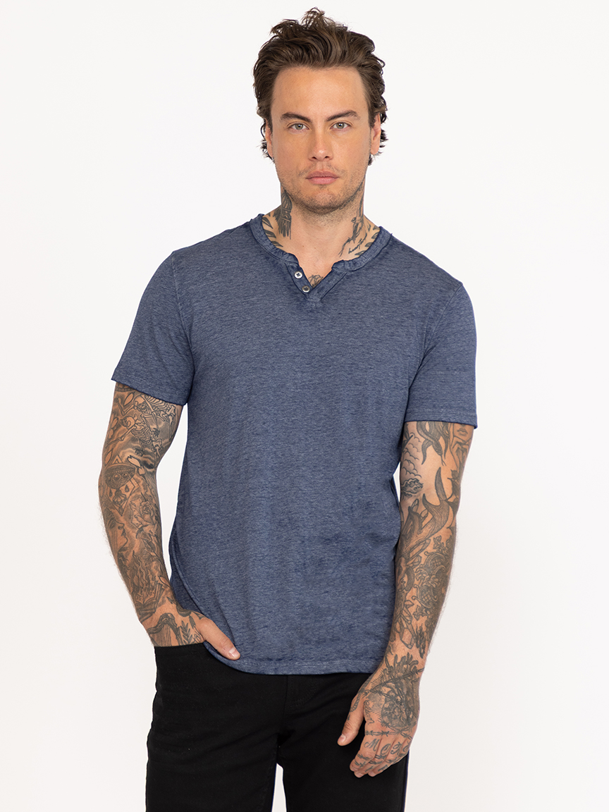 Men's Burnout Henley Tee