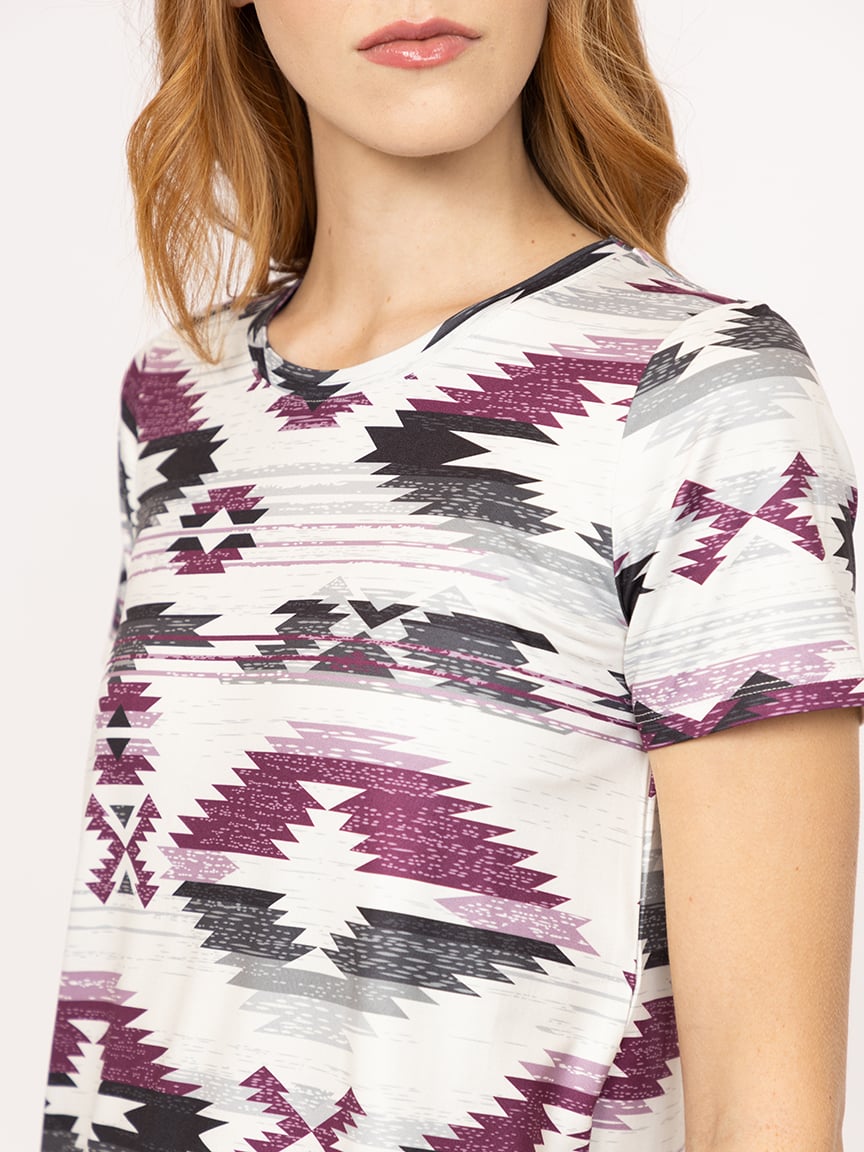 Women's Geometric Crew Neck Tee