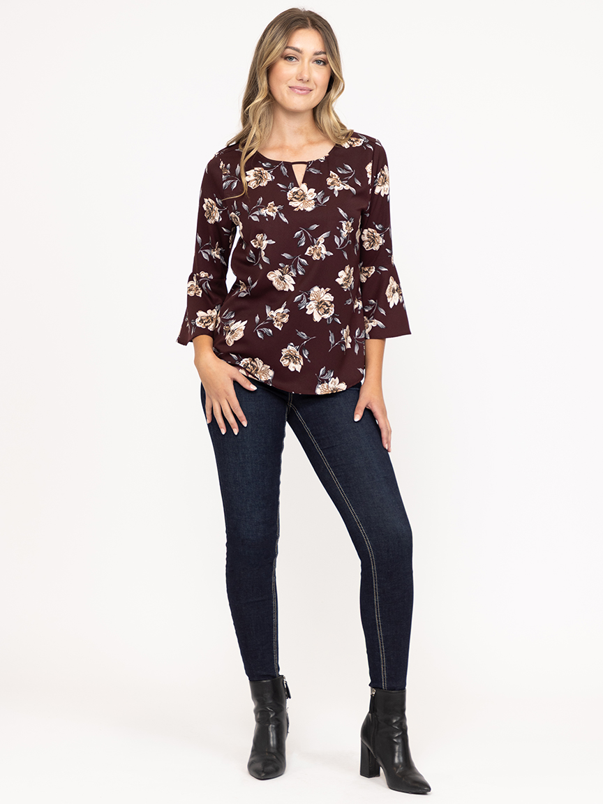 Women's floral Notch Neck Blouse