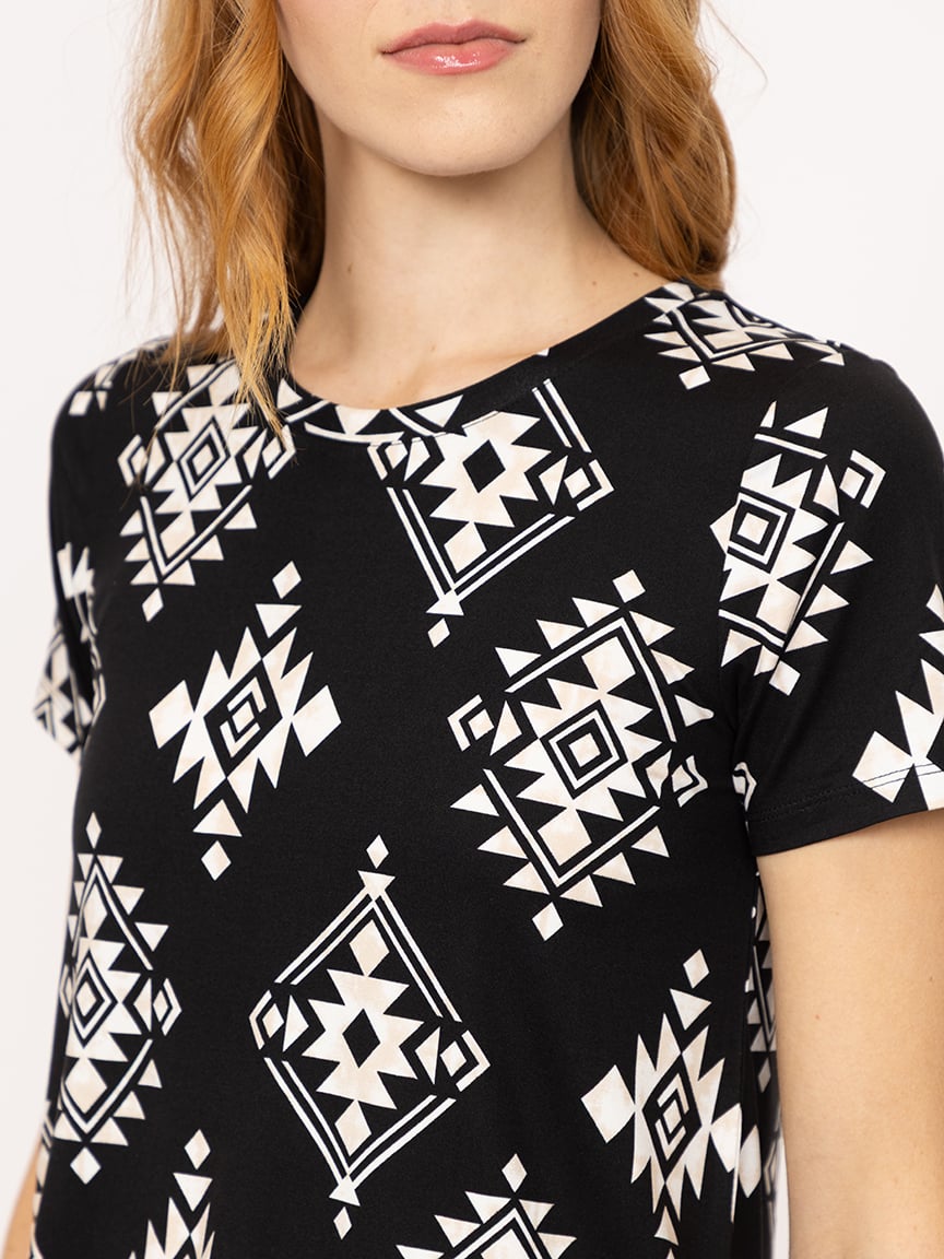 Women's Geometric Crew Neck Tee