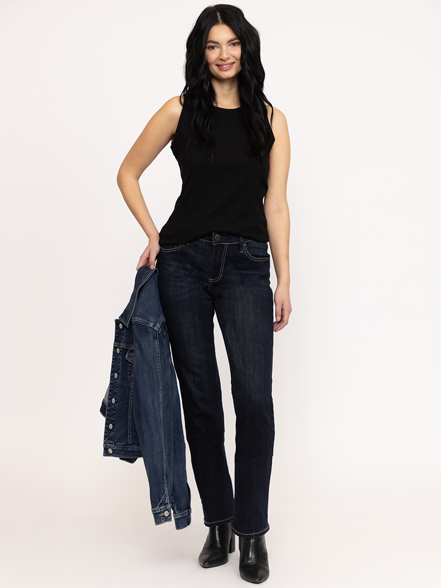 Women's Dark Wash Straight Leg Jeans