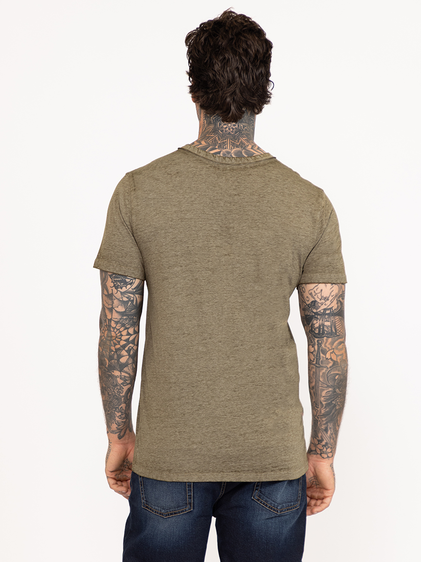 Men's Burnout Henley Tee