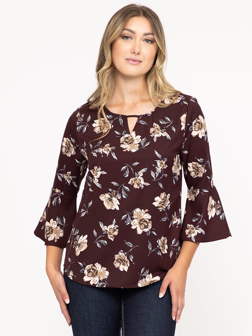 Women's floral Notch Neck Blouse