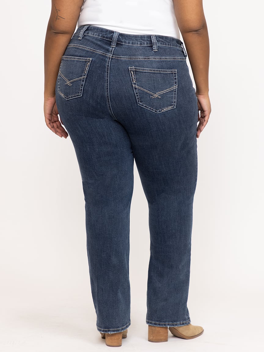 Women's Plus Medium Dark Wash Baby Boot Jeans