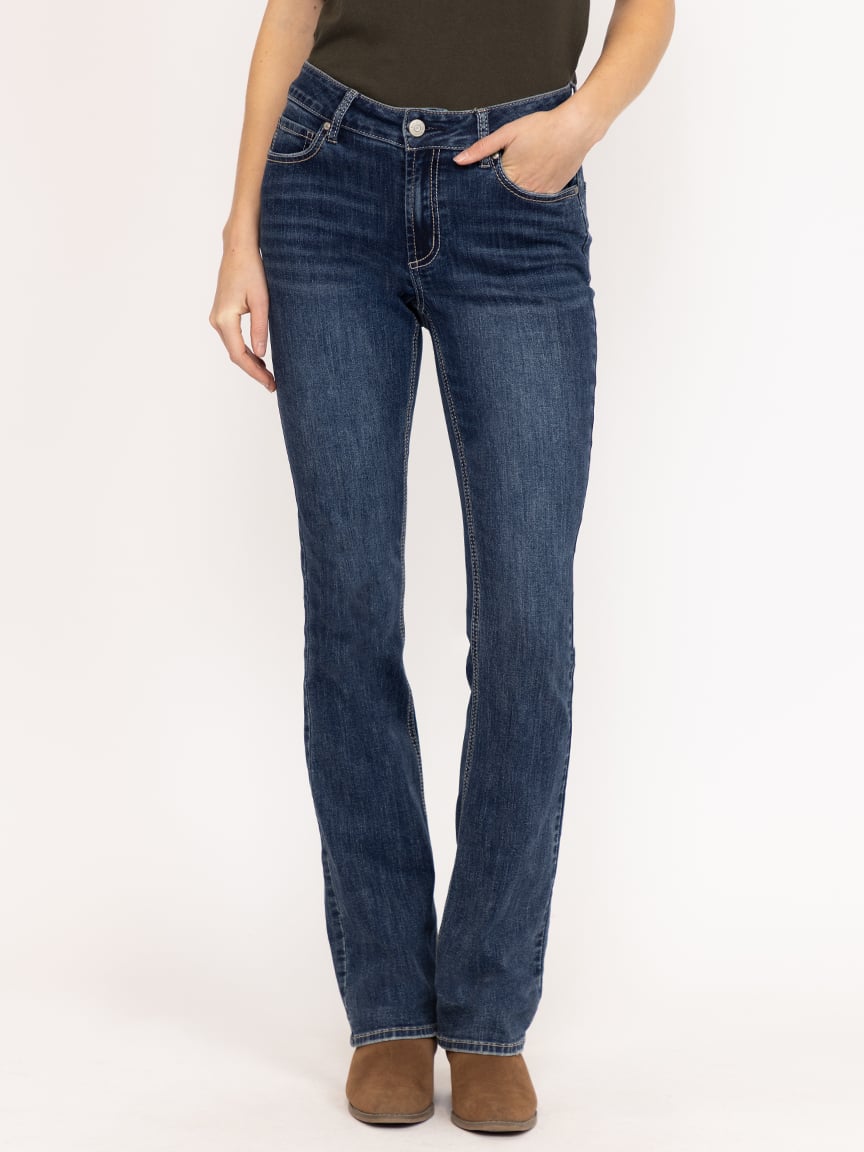 Women's Medium Dark Wash Baby Boot Jeans