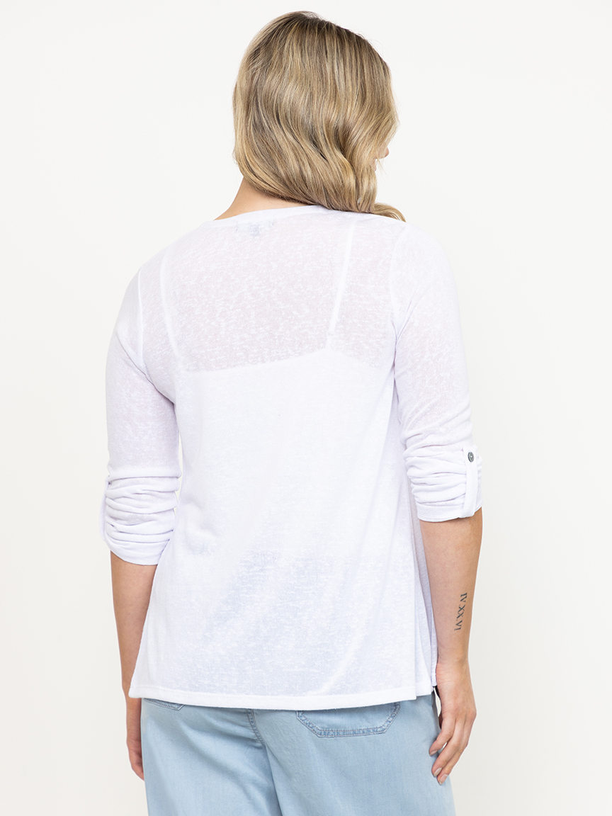 Women's Roll Sleeve Cardigan
