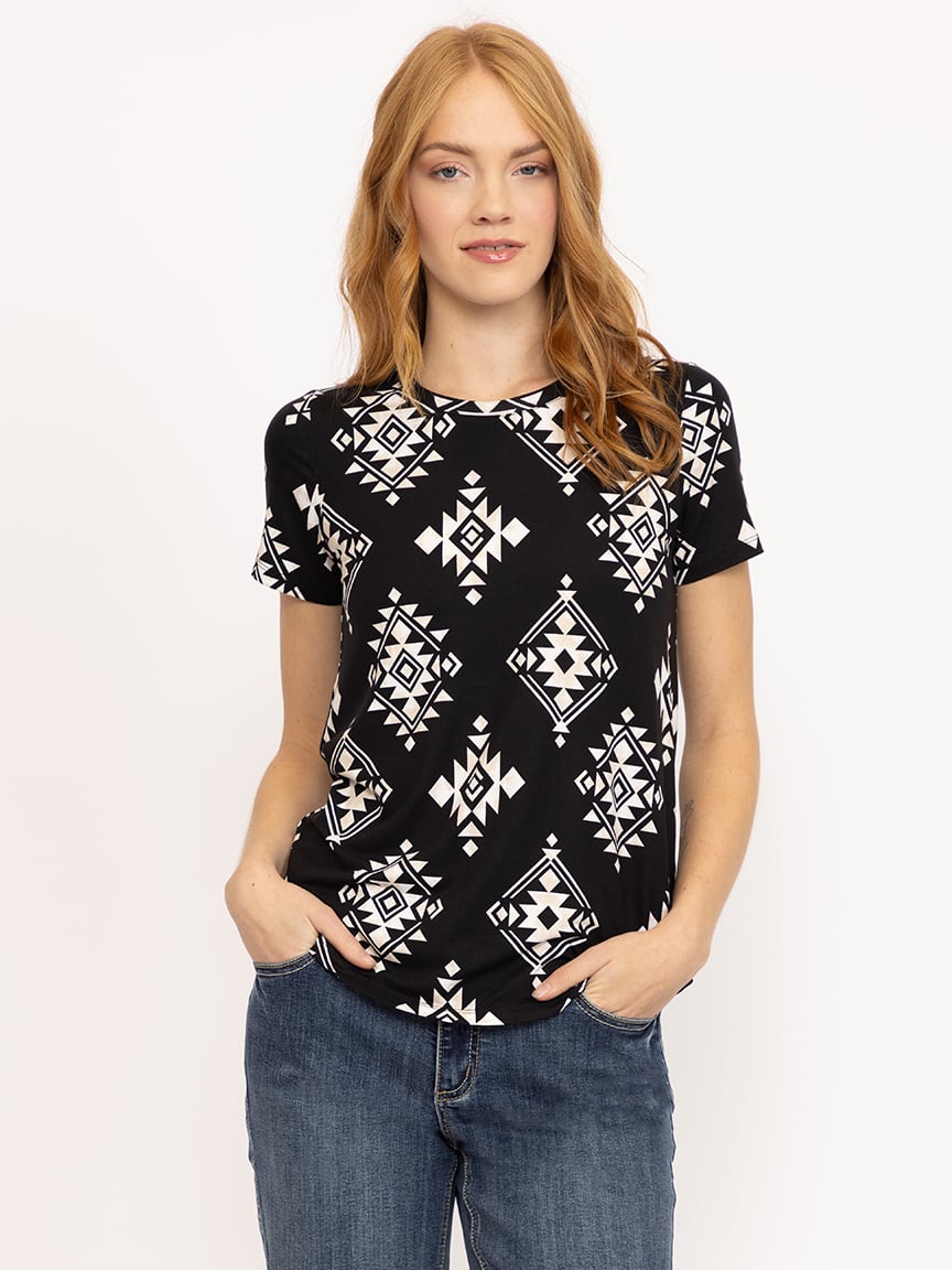 Women's Geometric Crew Neck Tee