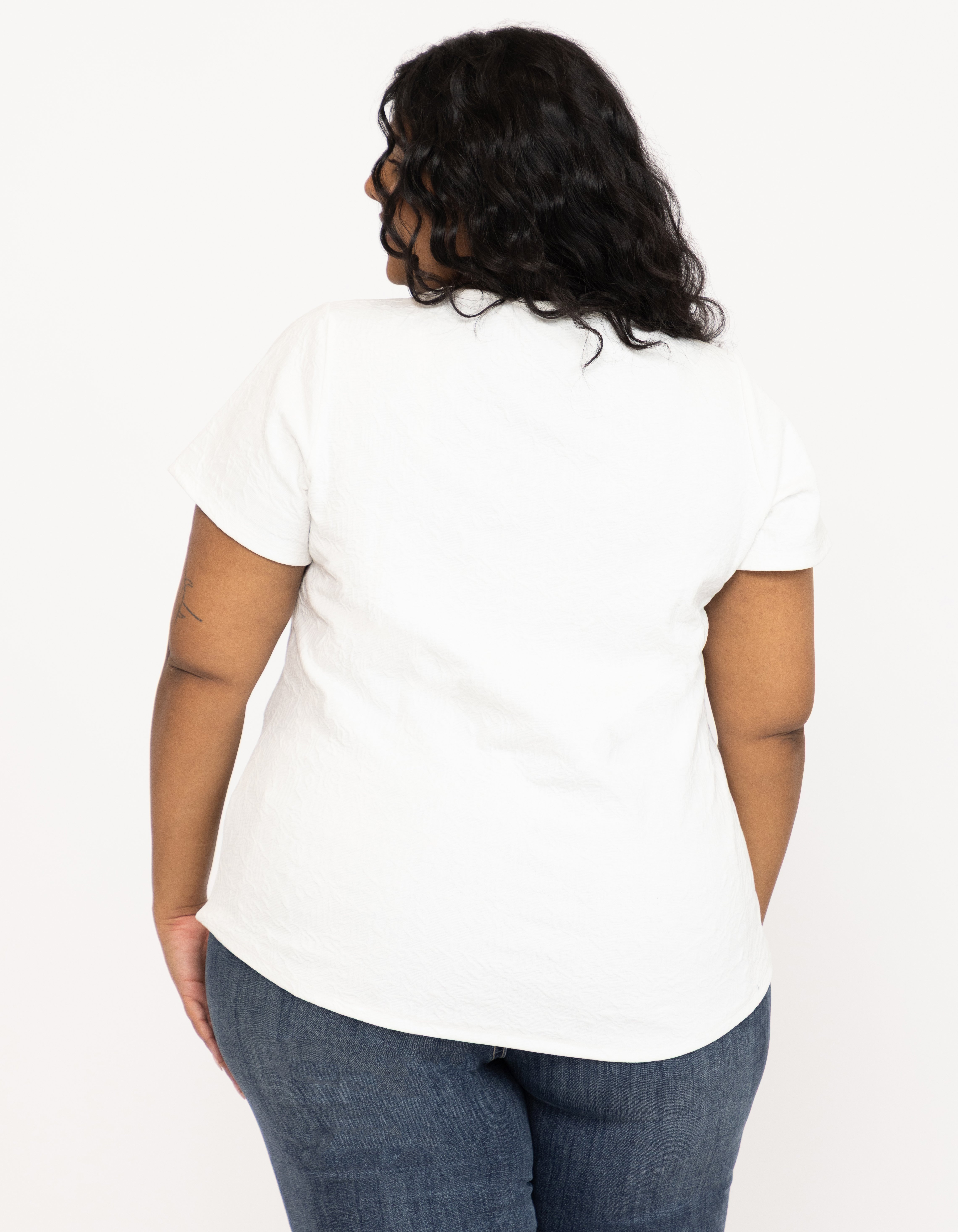 Women's Textured V Neck Tee