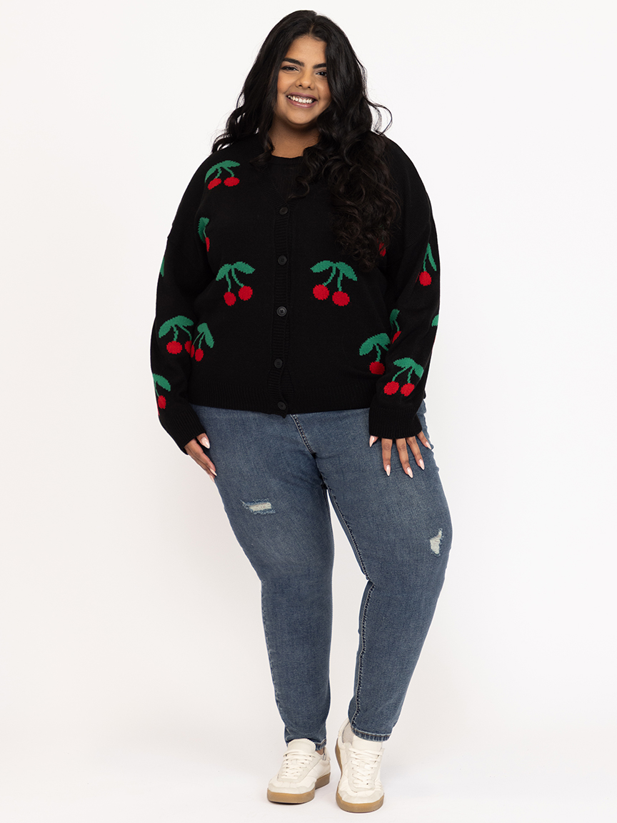 Women's Cherry Button Front Cardigan Warehouse One