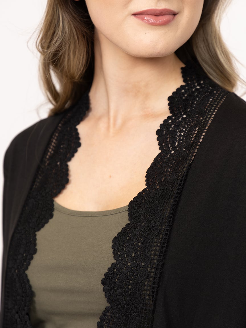 Women's Crochet Trim Cardigan