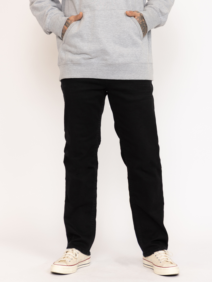 Men's Black Relaxed Straight Jeans