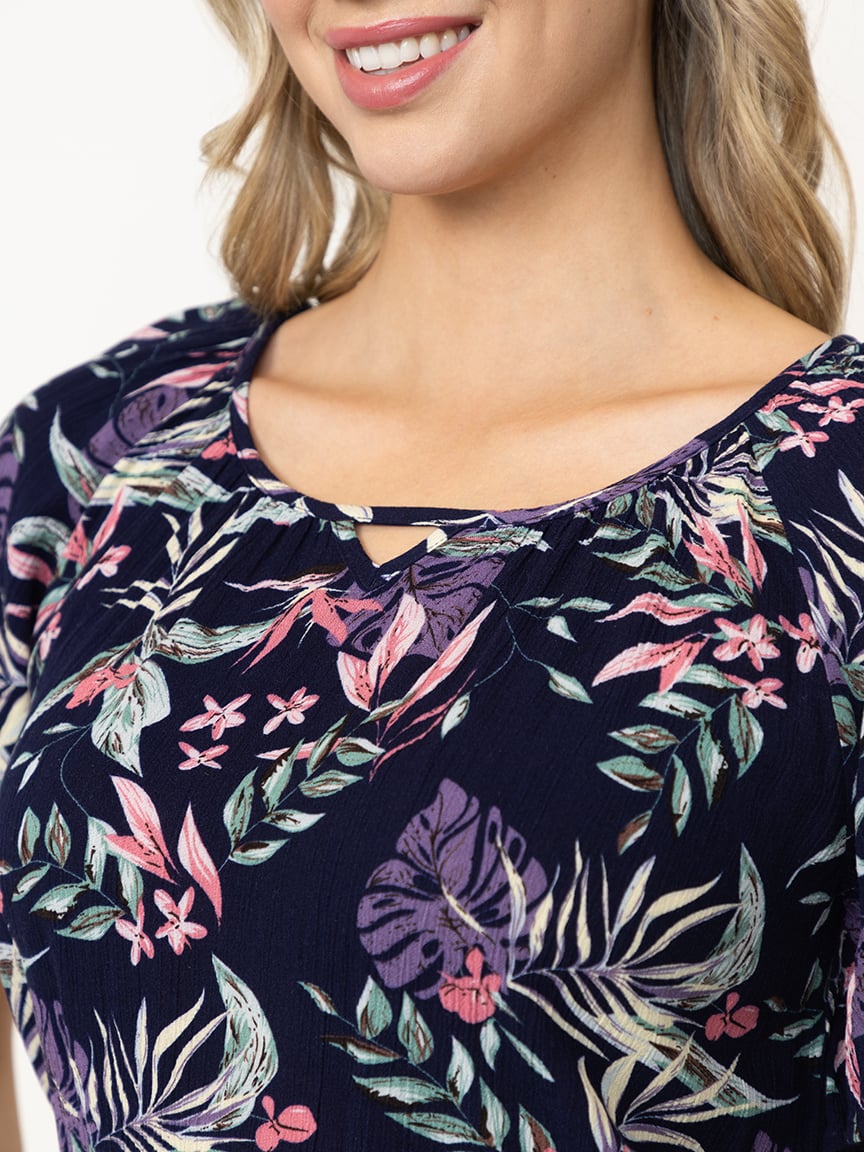 Women's Flutter Sleeve Peasant Top