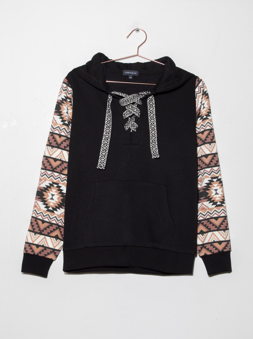 Women's Lace Up Hoodie Warehouse One