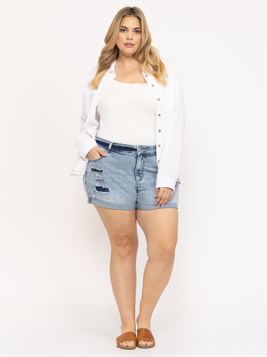 Women's Crochet Trim Shirt