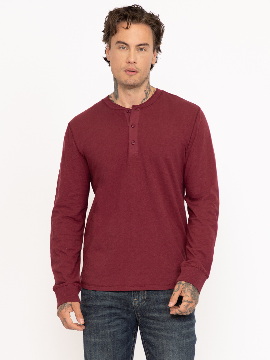Men's Washed Henley Tee