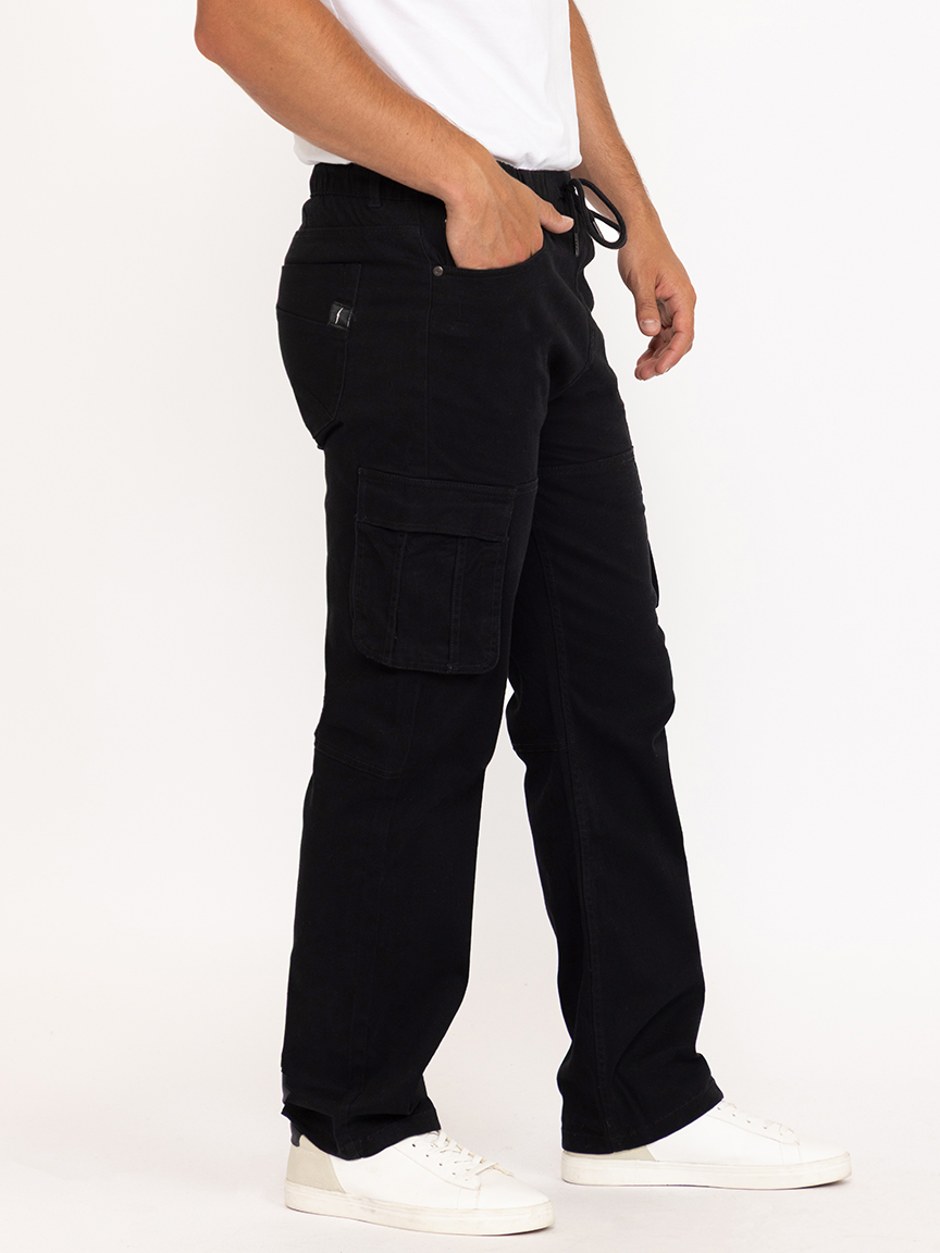 DNM WORKS Men's Black Cargo Sneaker Pant