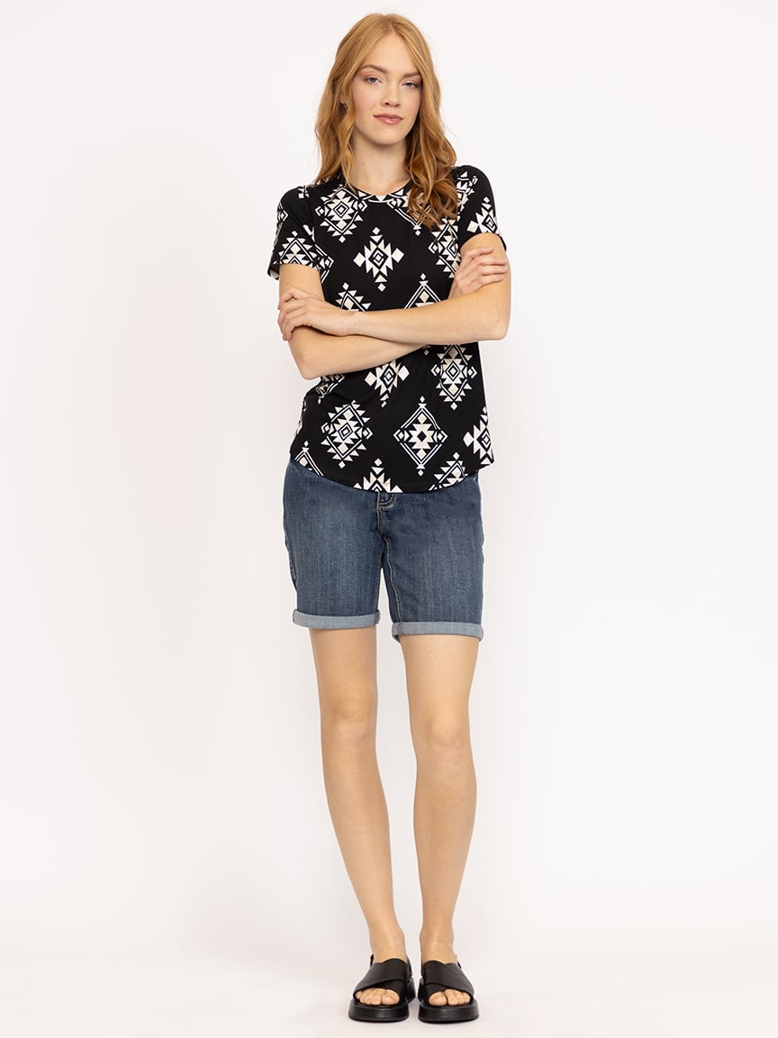 Women's Geometric Crew Neck Tee