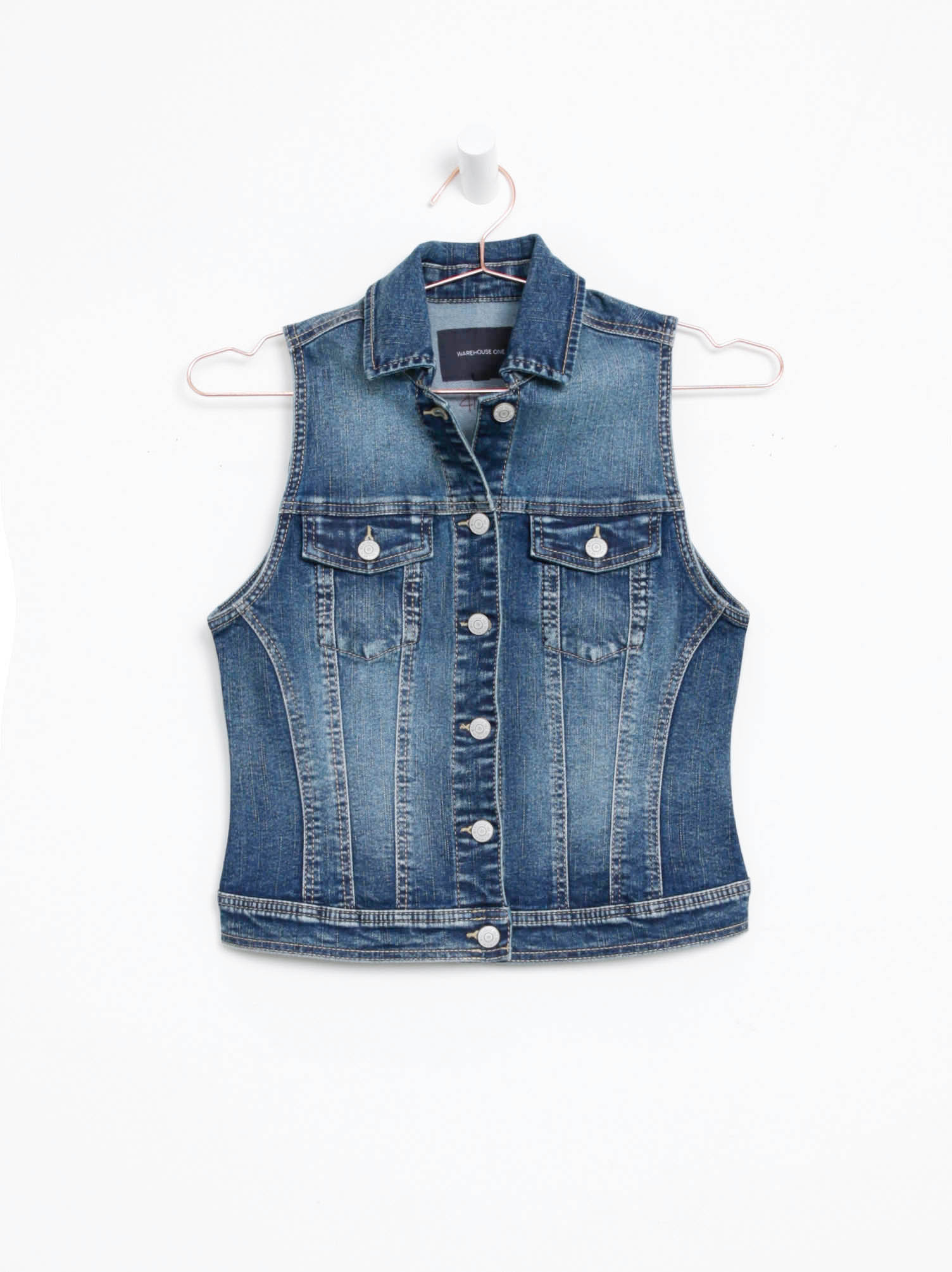 ￼ Eco Bio Washed Denim Jumper Vest Eco Bio Washed Denim Jumper Vest