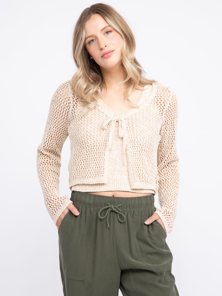 トップス THEREDTHREAD S wire tie cardigan THEREDTHREAD】S wire tie cardigan