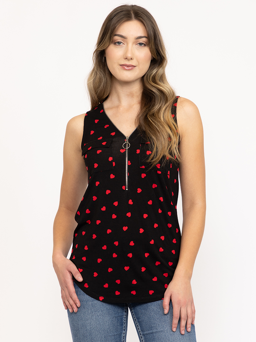 Women's Mini Heart Print Tank