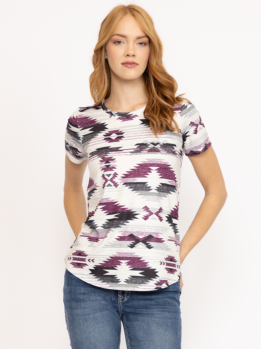 Women's Geometric Crew Neck Tee