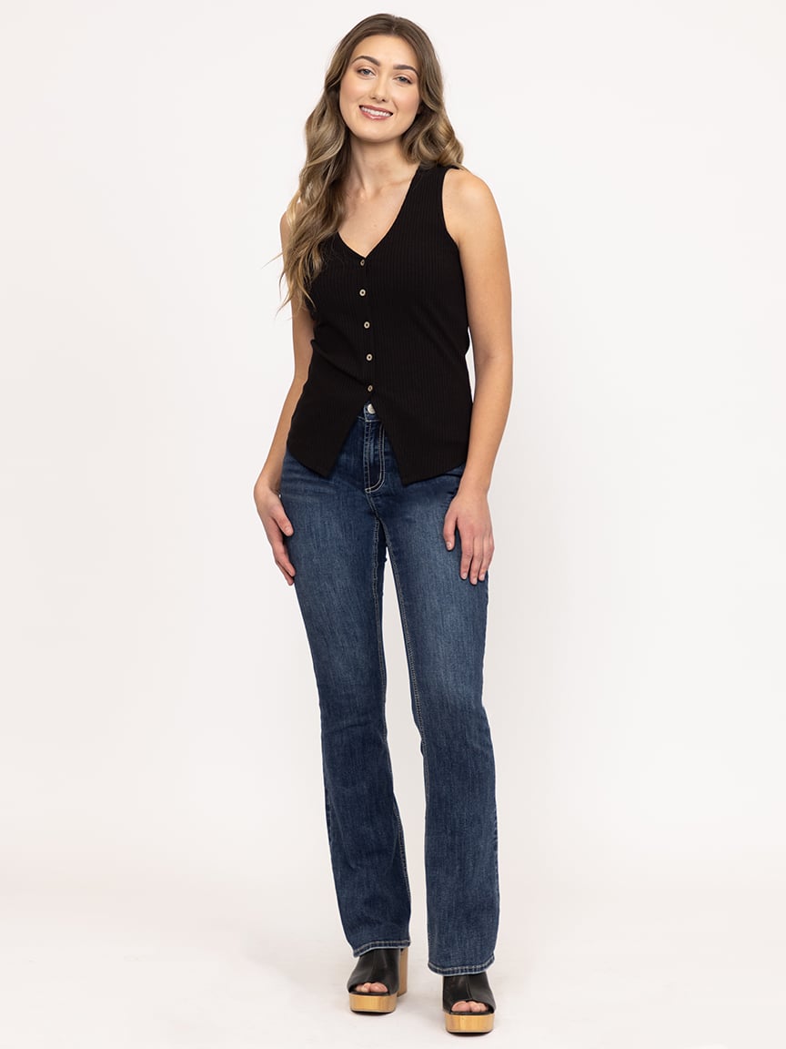 Women's Rib Button Front Tank
