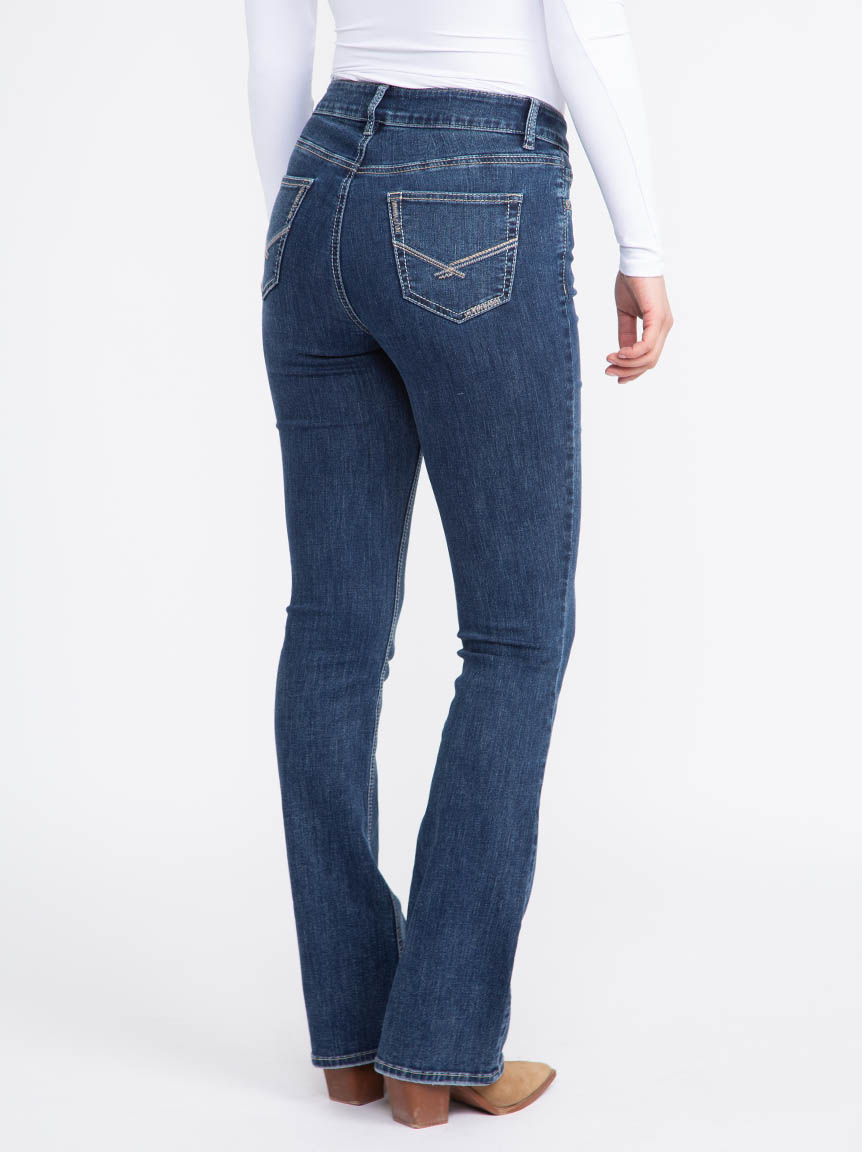 Women's Medium Dark Wash Baby Boot Jeans Warehouse One