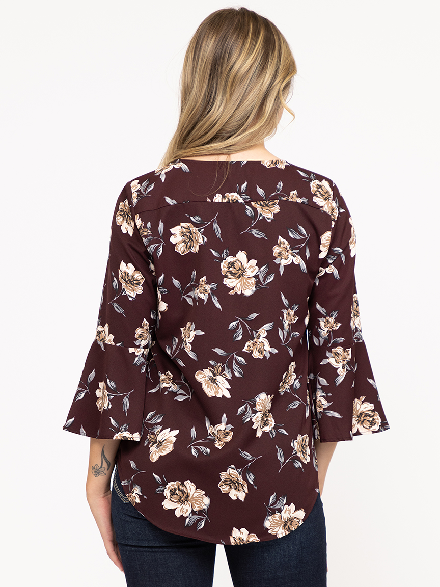 Women's floral Notch Neck Blouse