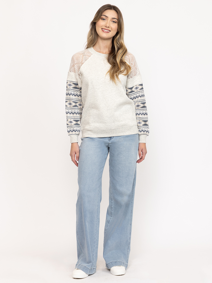 Women's Geo Sleeve Sweatshirt