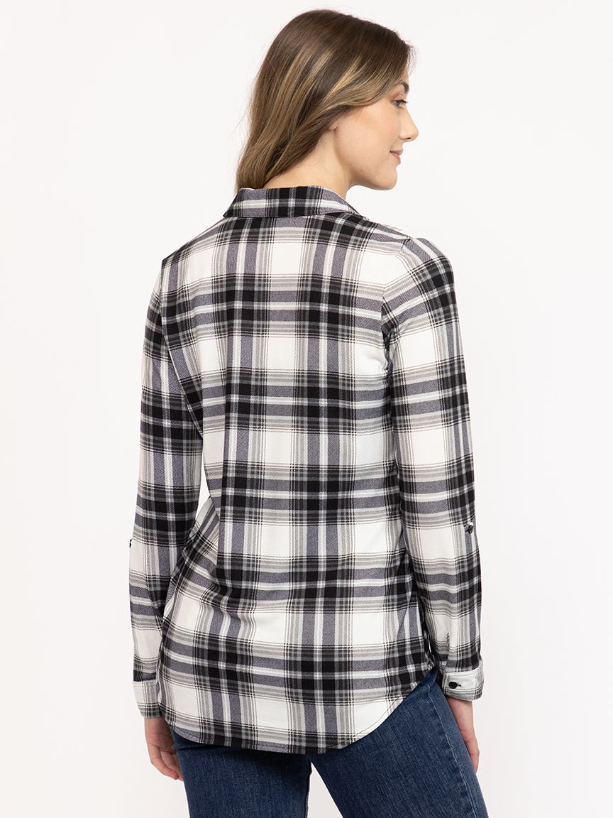 Women's Brushed Knit Plaid Shirt