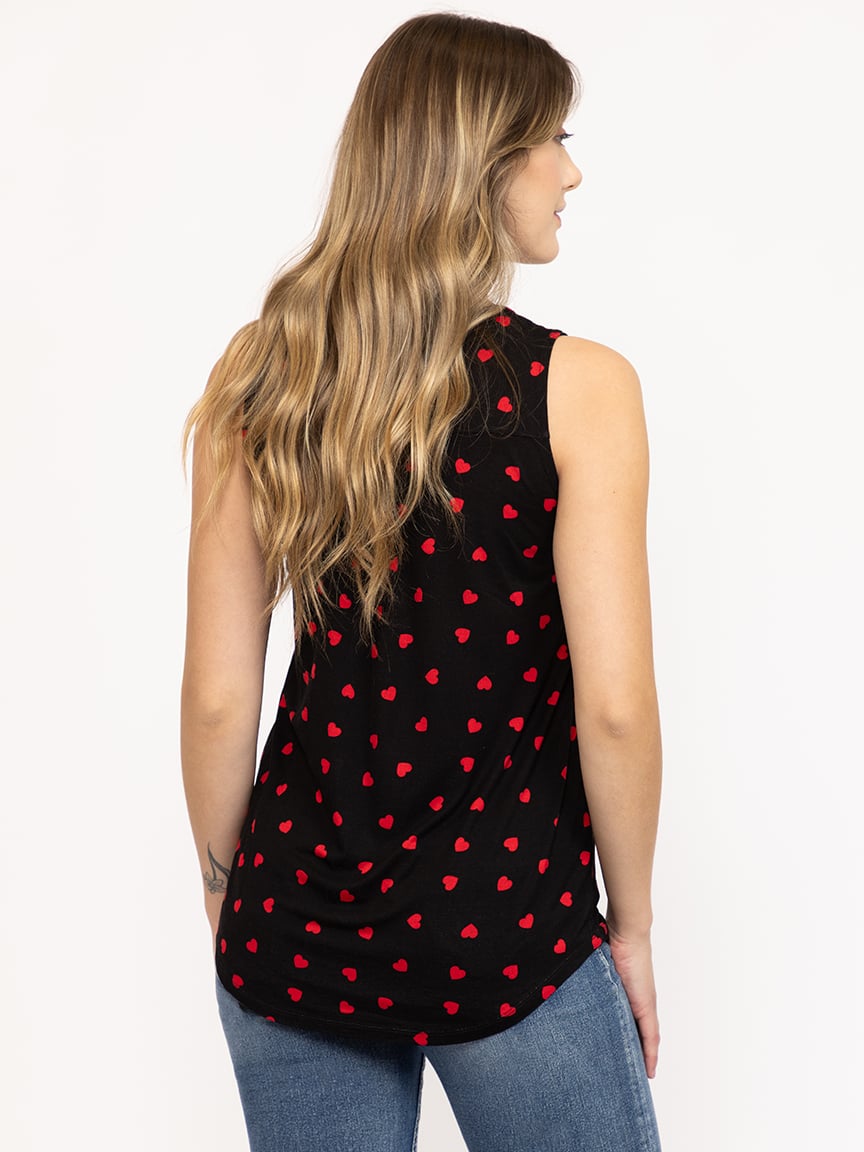 Women's Mini Heart Print Tank