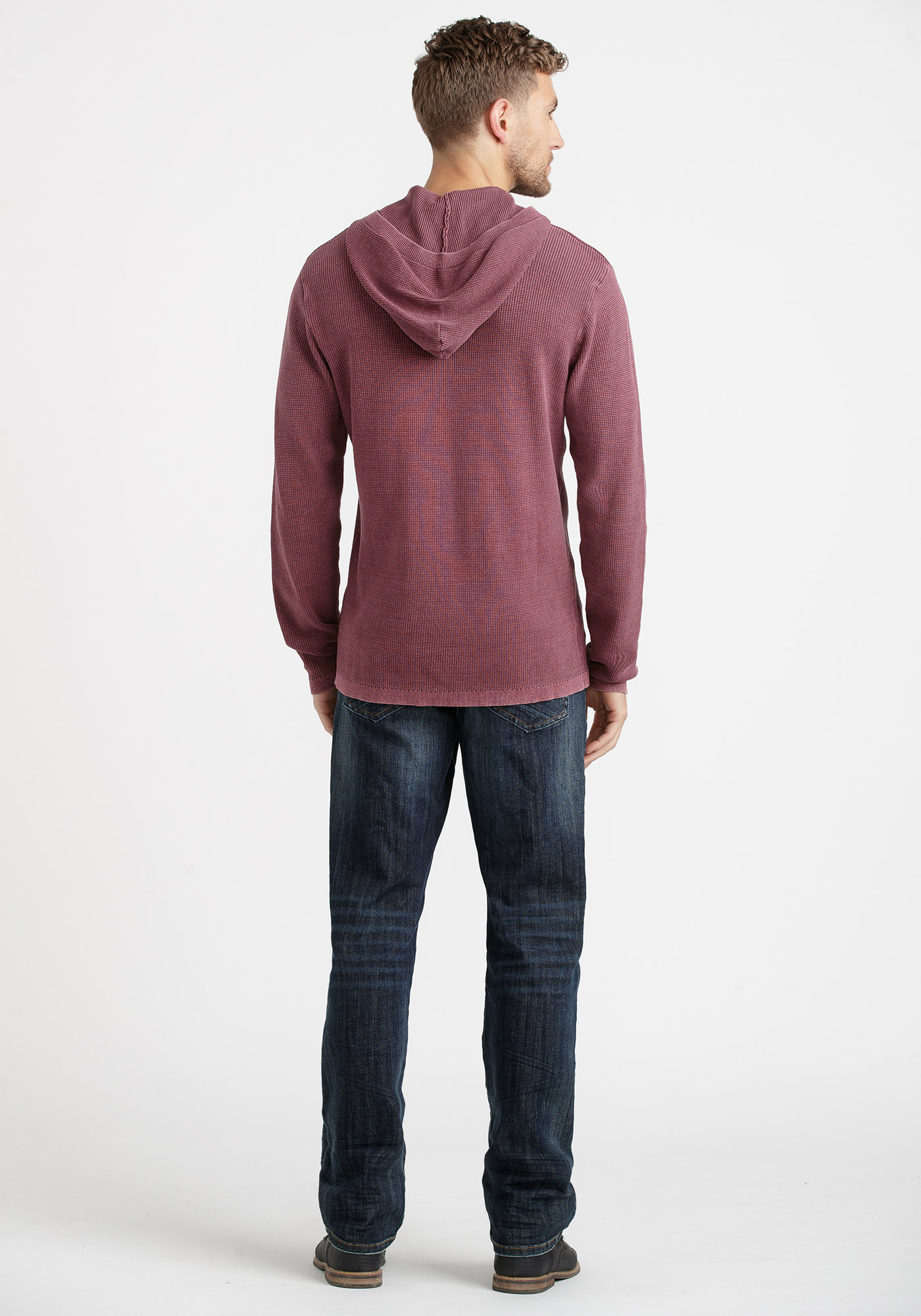 Men's Hooded Waffle Henley