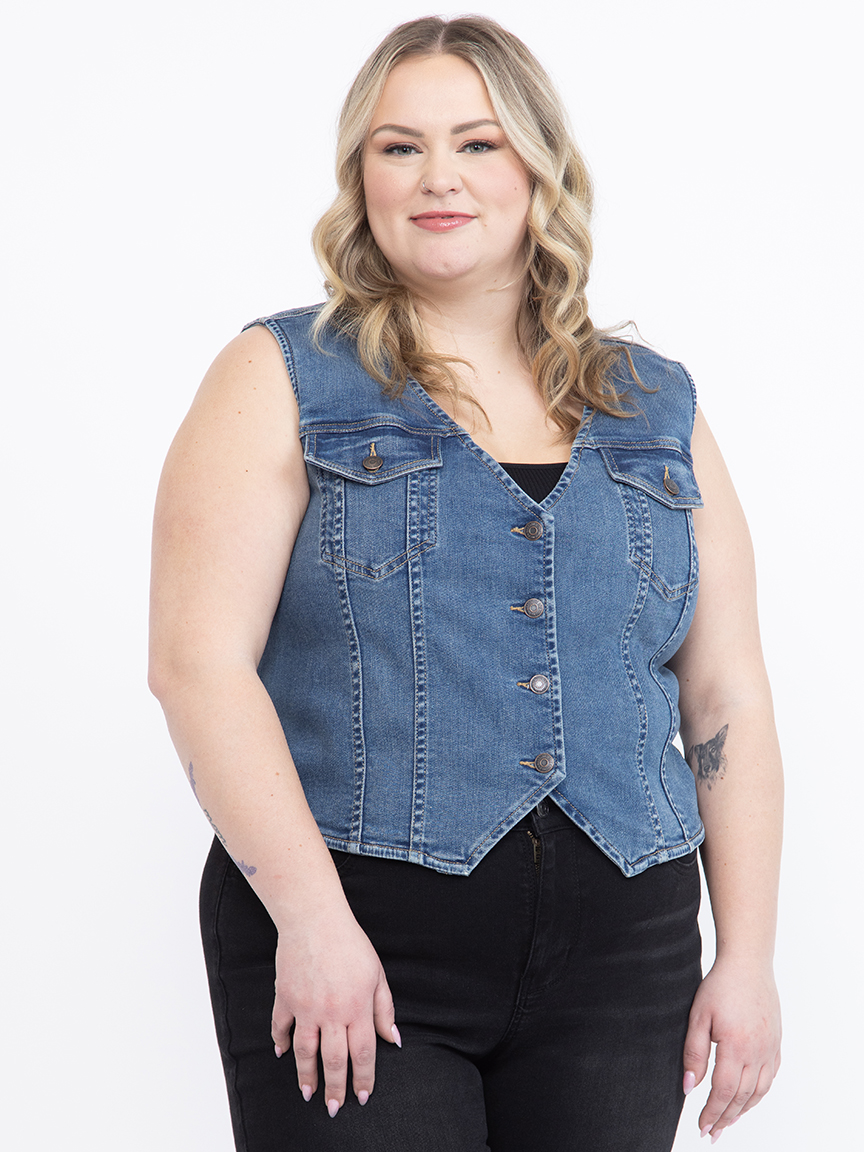 トップス SOSHIOTSUKI 23AW Lupe Denim V Neck Vest SOSHIOTSUKI 23AW Lupe Denim V Neck Vest（SOSHIOTSUKI 23AW