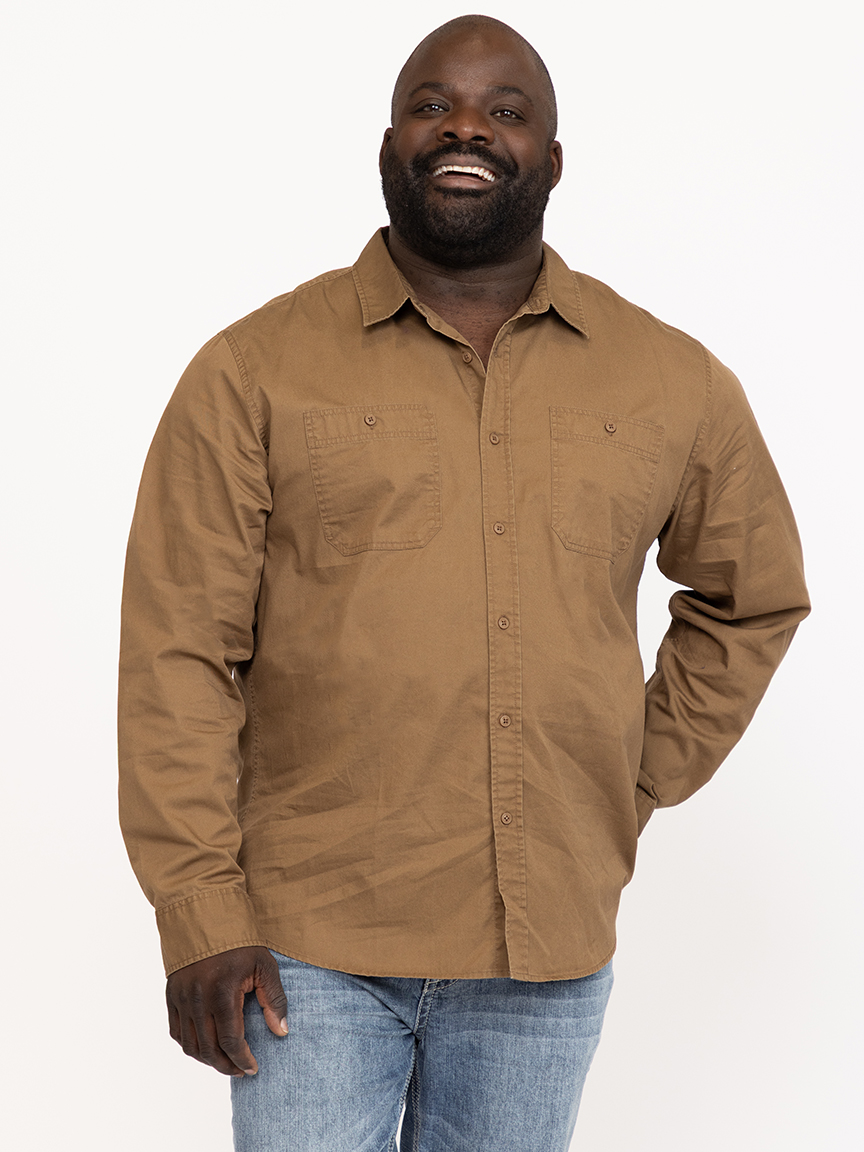 Men's Solid Washed Shirt